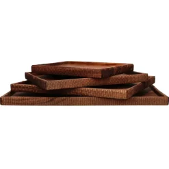 Pomax Plateaux-HOMMAGE - plateau - bois d'acacia - L 50 x W 38 x H 2,5 cm - noyer