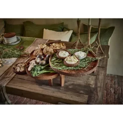 Pomax Plateaux-HOMMAGE - plateau - bois d'acacia - DIA 36 x H 14 cm - noyer