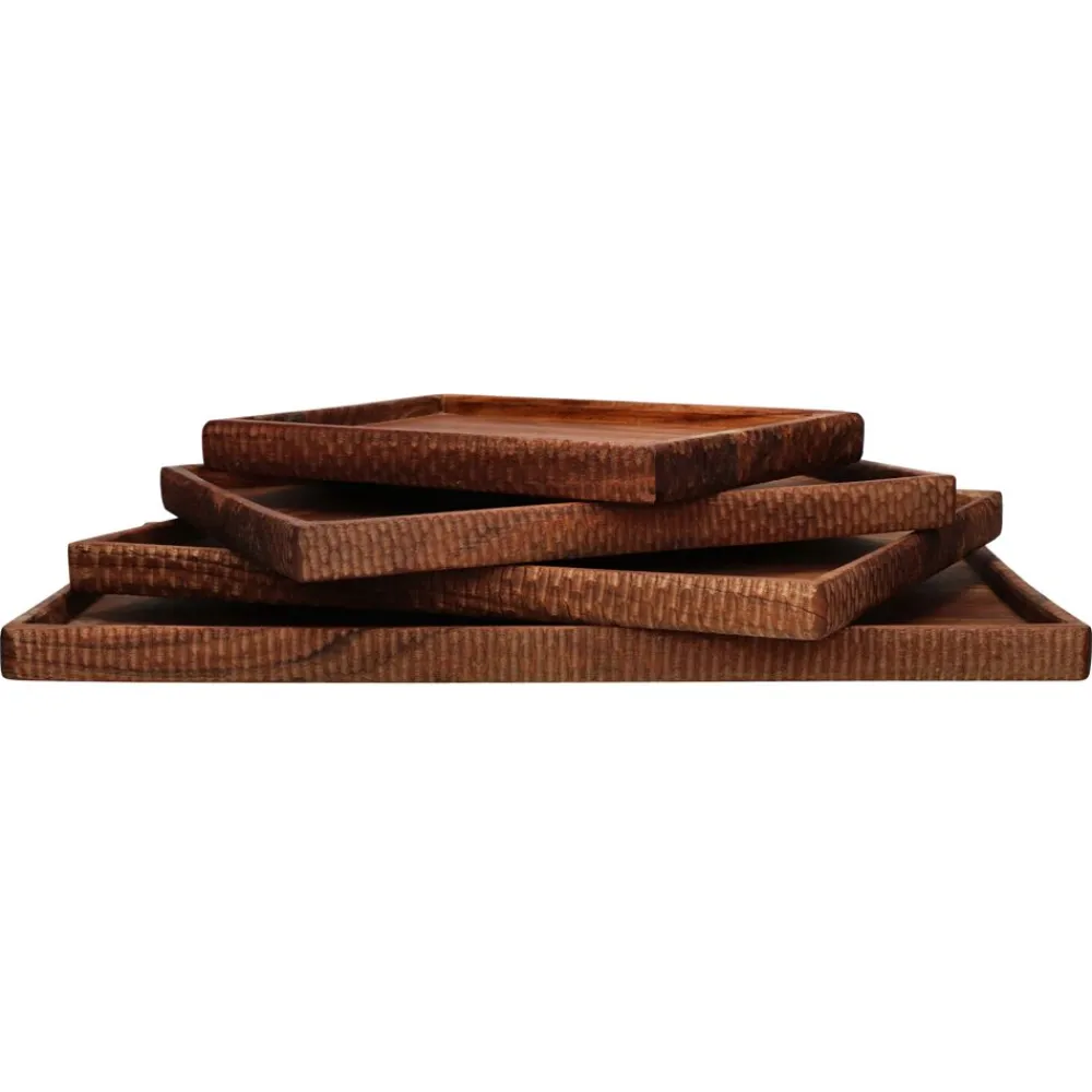 Pomax Plateaux-HOMMAGE - plateau - bois d'acacia - L 34 x W 26 x H 2,5 cm - noyer