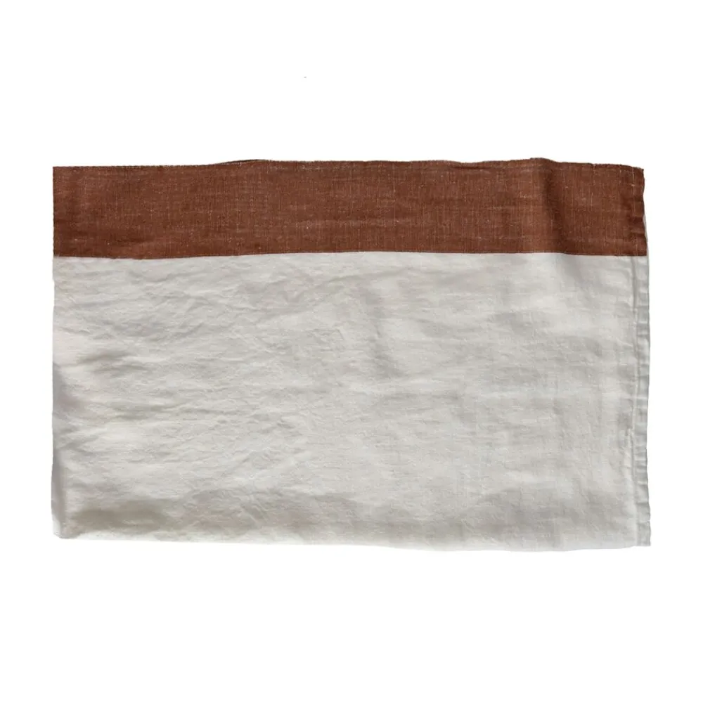 Pomax Linge De Table-INDIAN SUMMER - nappe - lin - L 250 x W 170 cm - rouille