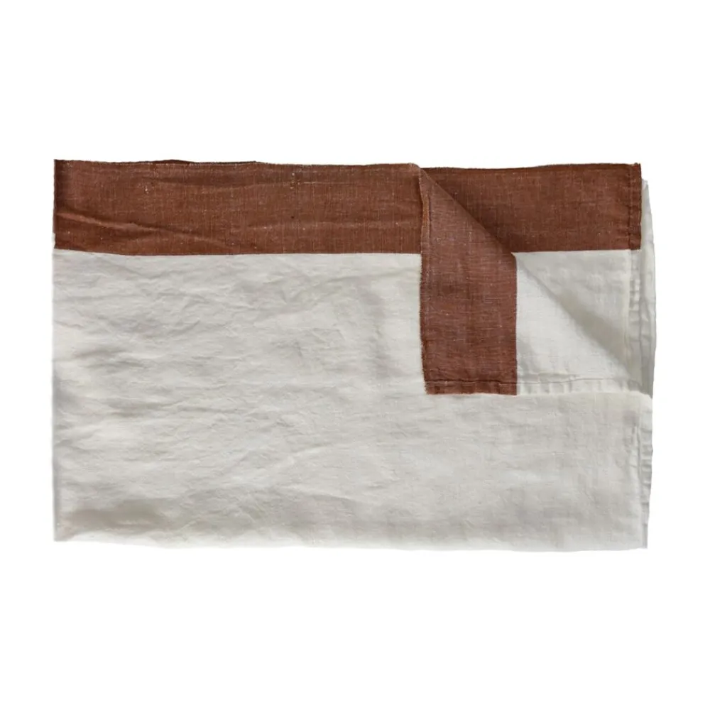 Pomax Linge De Table-INDIAN SUMMER - nappe - lin - L 350 x W 170 cm - rouille