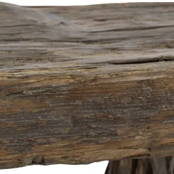 Pomax Bancs-JASON - banc de dormeur - bois récupéré - L 116 x W 42 x H 50 cm - brun