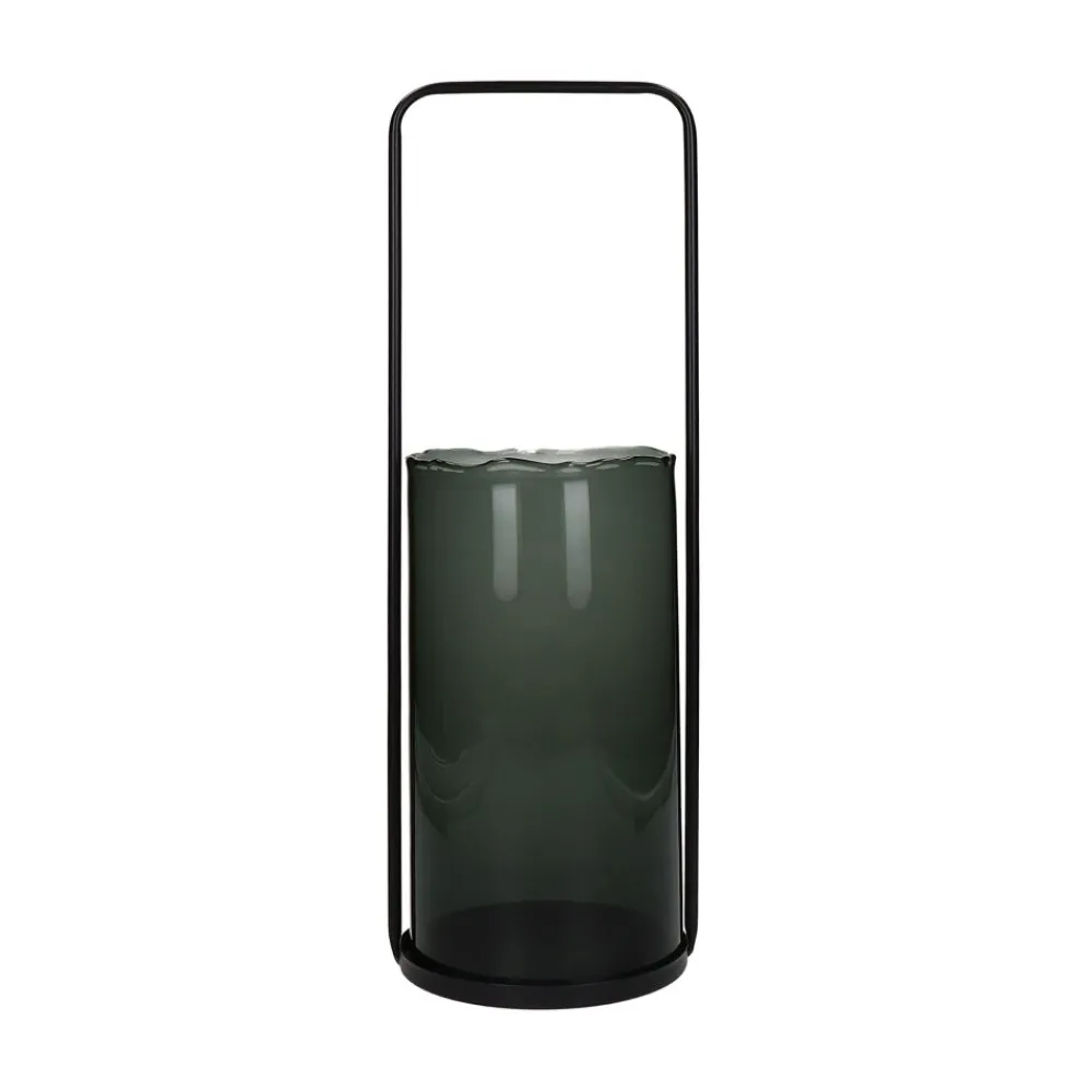 Pomax Photophores / T-lights-JAZZ - cylindre - verre - DIA 13 x H 24 cm - fumé