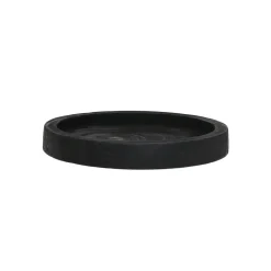 Pomax Chandeliers-JAZZ - dessous de bougie - bois de paulownia - DIA 16 x H 2,5 cm - noir