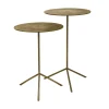Pomax Tables Basses | Tables-JIVE - set/2 bouts de canapé - aluminium / acier inoxydable - DIA 36 x H 47/57 cm - brass