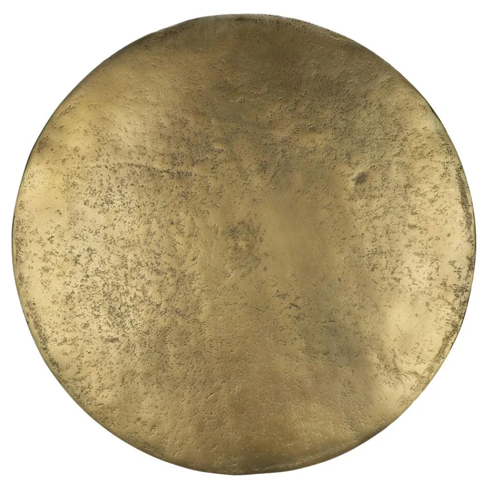 Pomax Tables Basses | Tables-JIVE - set/2 bouts de canapé - aluminium / acier inoxydable - DIA 36 x H 47/57 cm - brass