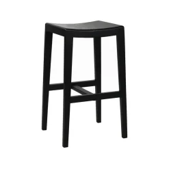 Pomax Chaises De Bar | Tabourets-KENT - tabouret de bar - bois de mangier - L 40 x W 35 x H 76 cm - noir