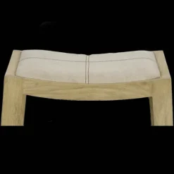 Pomax Tabourets-KENT - tabouret de bar - bois de mangier / coton - L 40 x W 35 x H 76 cm - naturel