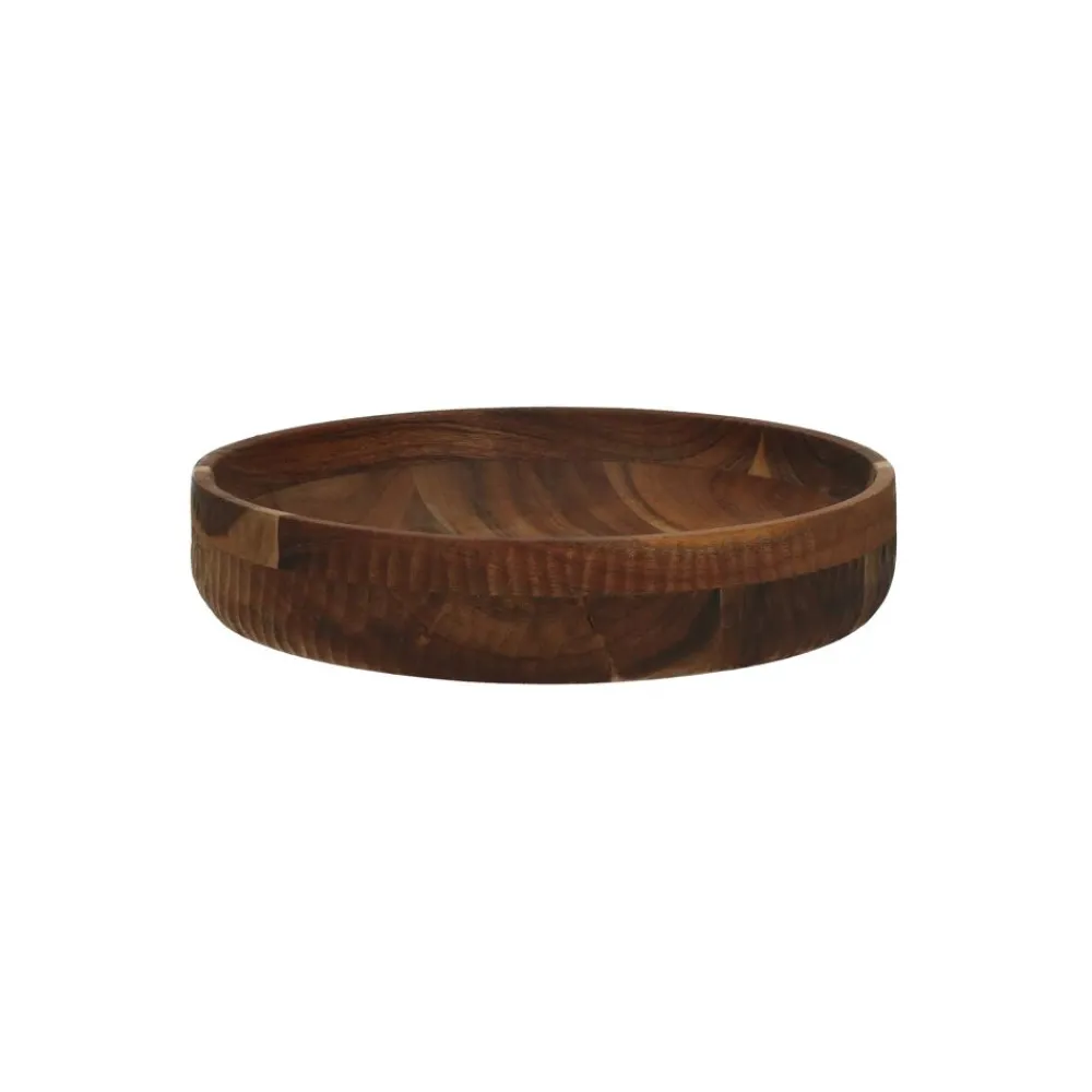 Pomax Saladiers / Plats À Servir-KERF - plat - bois d'acacia - bois de mangier - DIA 25 x H 5 cm - rouille