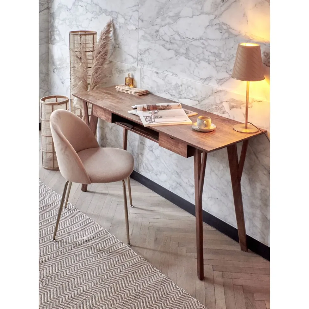 Pomax Lampadaires-KHONG - lampadaire - bambou / lin - DIA 25 x H 120 cm - naturel
