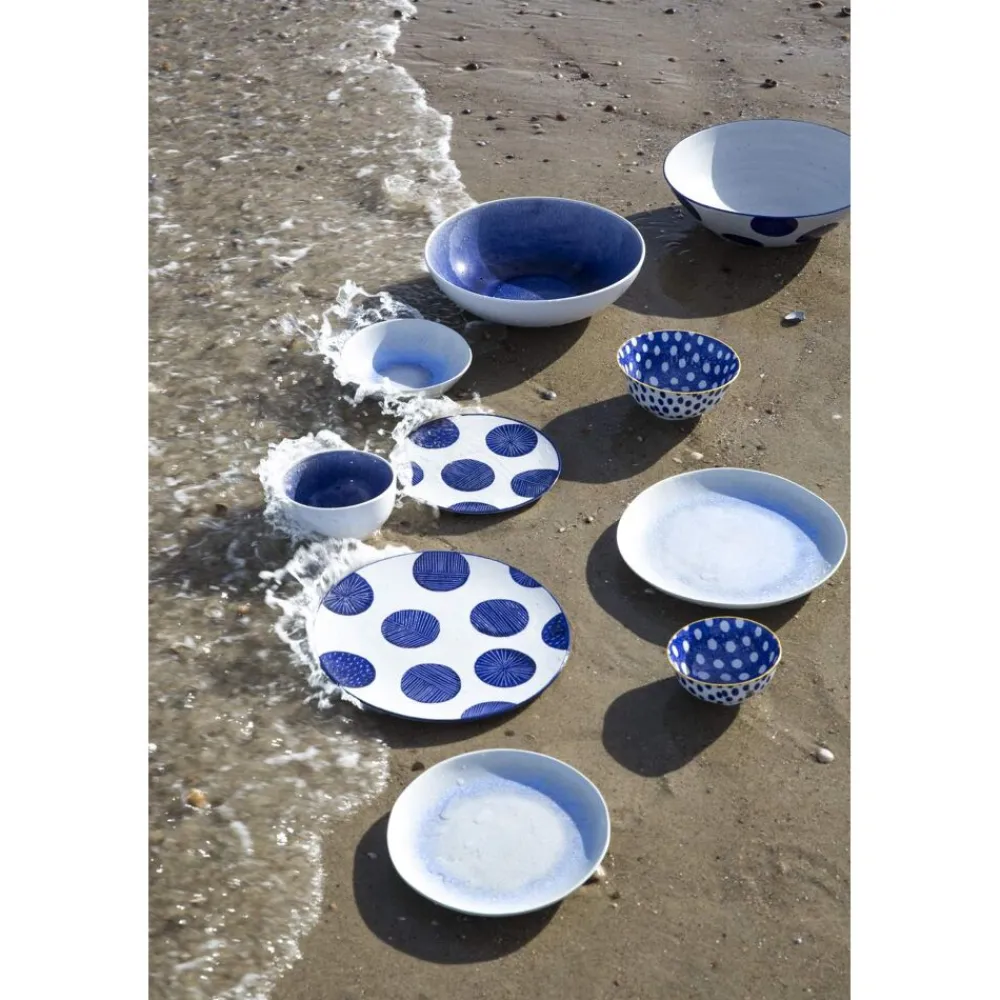 Pomax Vaisselle-KIMONO - assiette plat - céramique - bleu marine - DIA 28,3cm