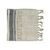 Pomax Linge De Table-KRETA - chemin de table - lin / viscose - L 140 x W 40 cm - gris bleu