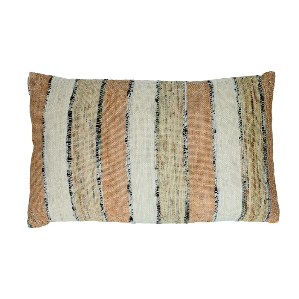 Pomax Coussins-KRETA - coussin - rayures - lin / viscose - L 50 x W 30 cm