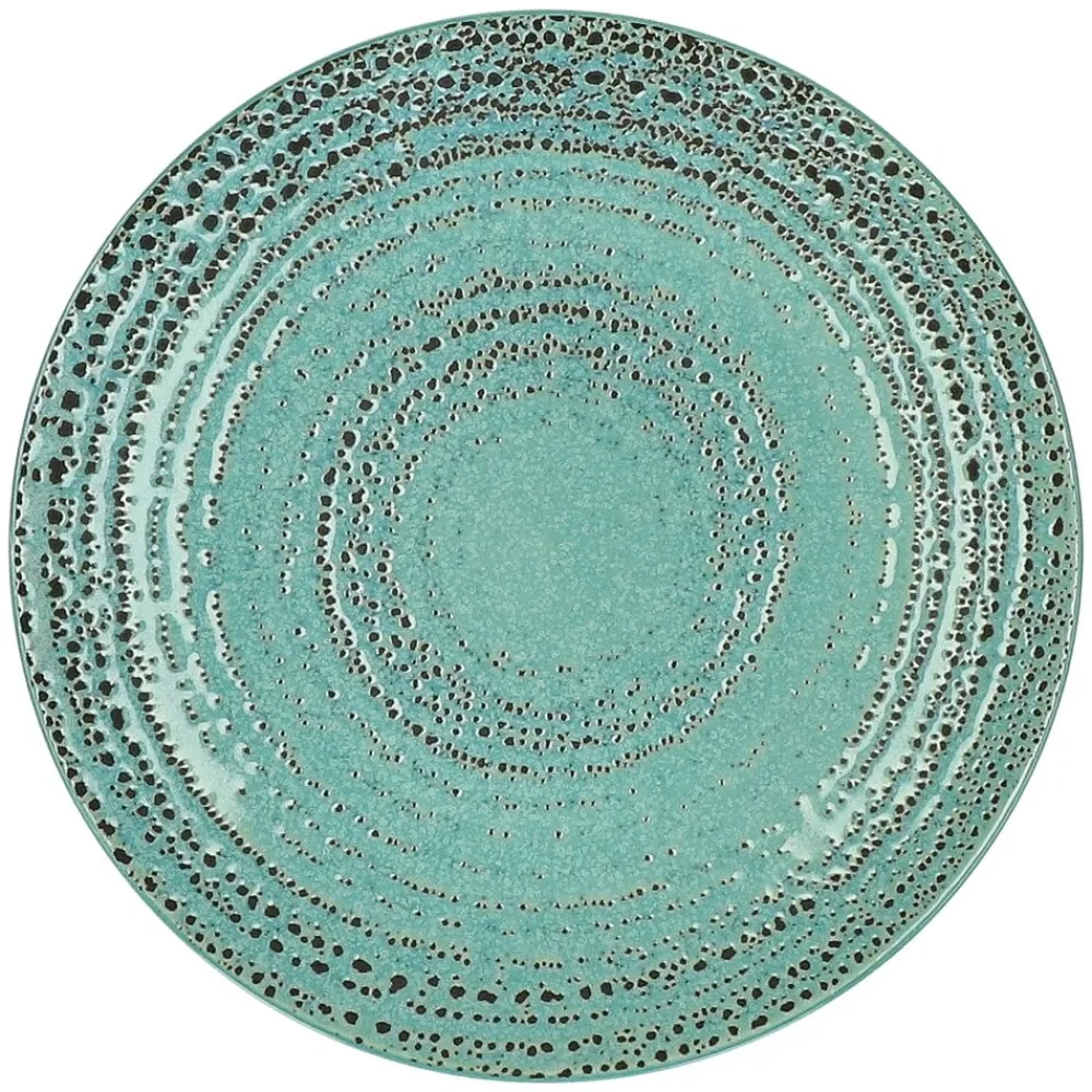 Pomax Vaisselle-KUSAMA - assiette plate - porcelaine - DIA 26,5 cm - aqua