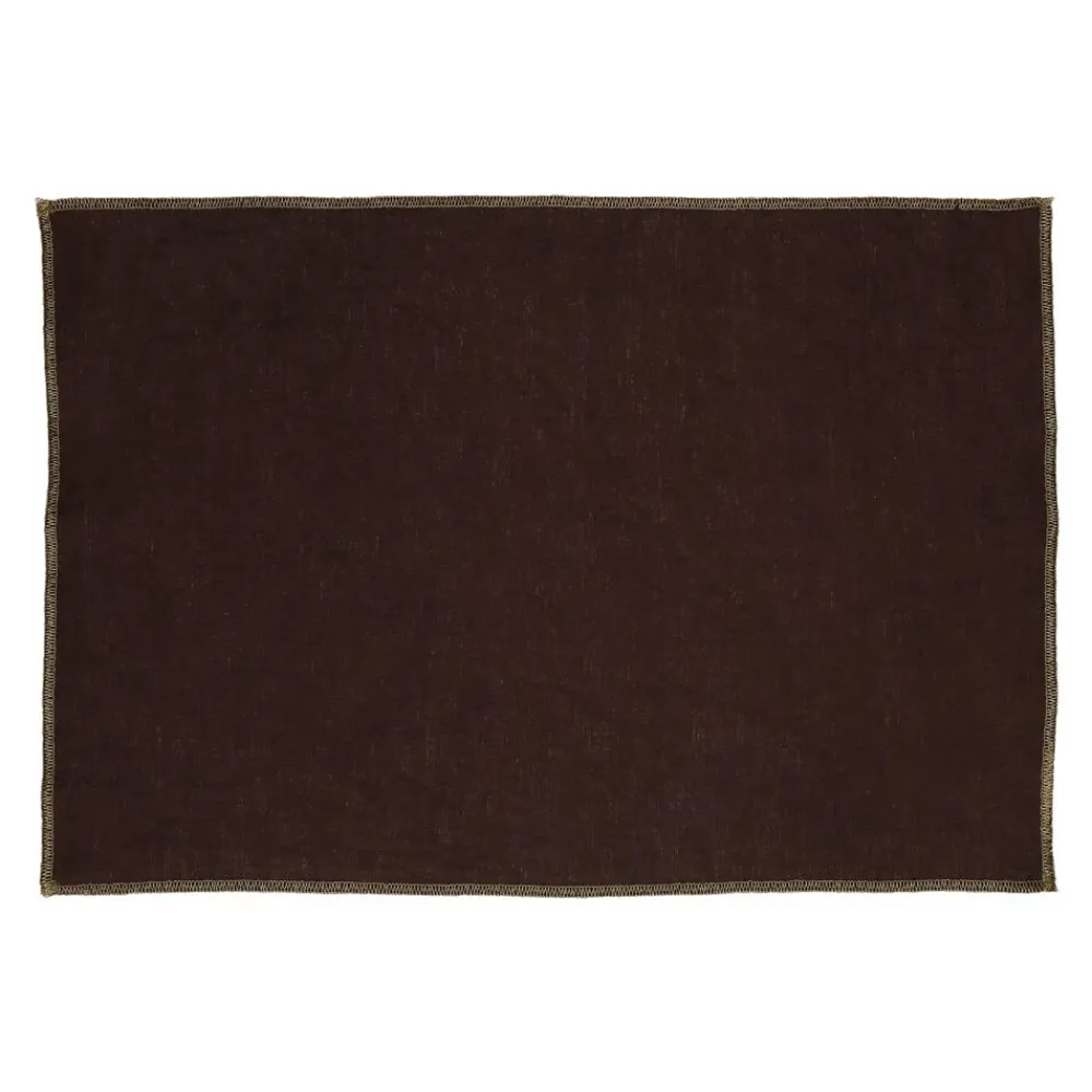 Pomax Linge De Table-LA FÊTE - set/4 chemins de table - lin / coton - L 48 x W 33 cm - brun