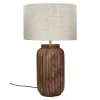 Pomax Lampes De Table-LAMPEDUSA - lampe de table - bois de mangier - DIA 35 x H 60 cm - brun