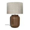 Pomax Lampes De Table-LAMPEDUSA - lampe de table - bois de mangier - DIA 38 x H 58 cm - brun