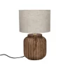 Pomax Lampes De Table-LAMPEDUSA - lampe de table - bois de mangier - DIA 25 x H 42 cm - brun