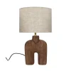Pomax Lampes De Table-LAMPEDUSA - lampe de table - bois de mangier - DIA 28 x H 49 cm - brun