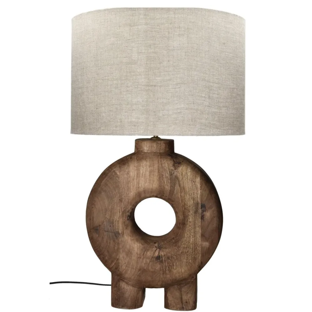 Pomax Lampes De Table-LAMPEDUSA - lampe de table - bois de mangier - DIA 48 x H 82 cm - brun