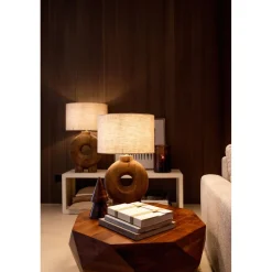 Pomax Lampes De Table-LAMPEDUSA - lampe de table - bois de mangier - DIA 48 x H 82 cm - brun
