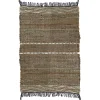 Pomax Tapis-LANA - tapis - cuir recyclé - L 240 x W 180 cm - naturel/noir