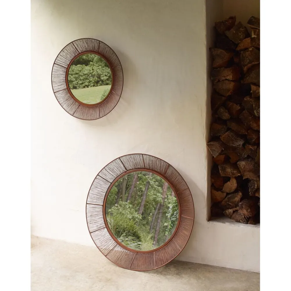 Pomax Miroirs-LARA - miroir - métal - DIA 80 cm - rouille