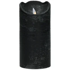 Pomax Bougies Led | Bougies-LED CANDLE - bougie led avec minuterie - synthétique - DIA 10 x H 18 cm - noir