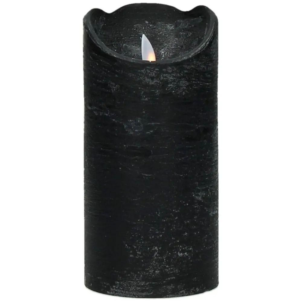 Pomax Bougies Led | Bougies-LED CANDLE - bougie led avec minuterie - synthétique - DIA 10 x H 18 cm - noir