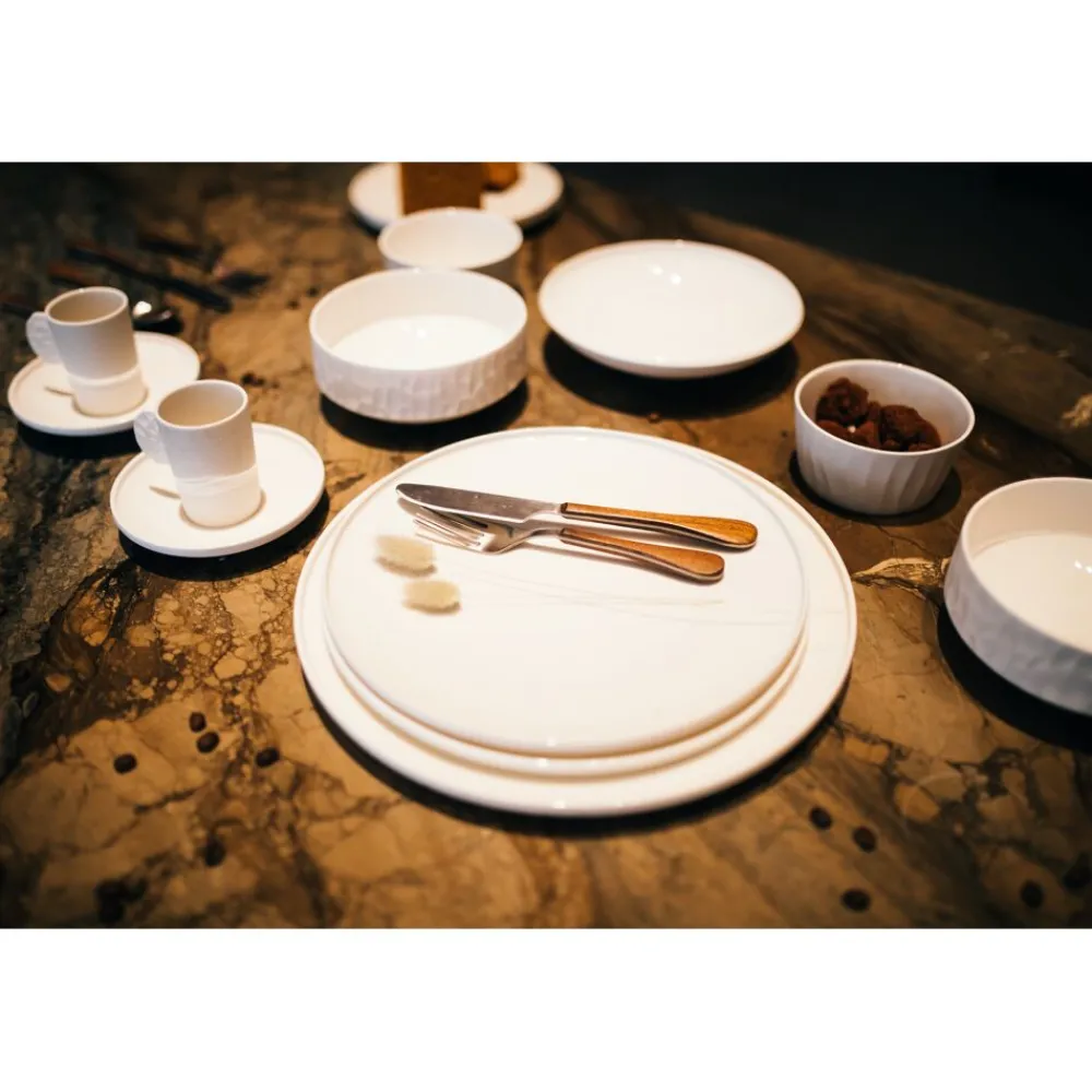 Pomax Vaisselle-LEGGERO - assiette de présentation - porcelaine - DIA 31 x H 2,3 cm - blanc