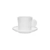 Pomax Vaisselle-LEGGERO - tasse & soucoupe - porcelaine - DIA 7,8/13 x H 10/2,1 cm - blanc