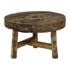 Pomax Tables Basses | Tables-LENASIA - table basse - bois récupéré - DIA 72 x H 46 cm - naturel