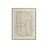 Pomax Tableau / Déco Murale-LIÑA - toile encadrée avec verre - canvas / bois - L 63 x W 3 x H 83 cm - noir/blanc