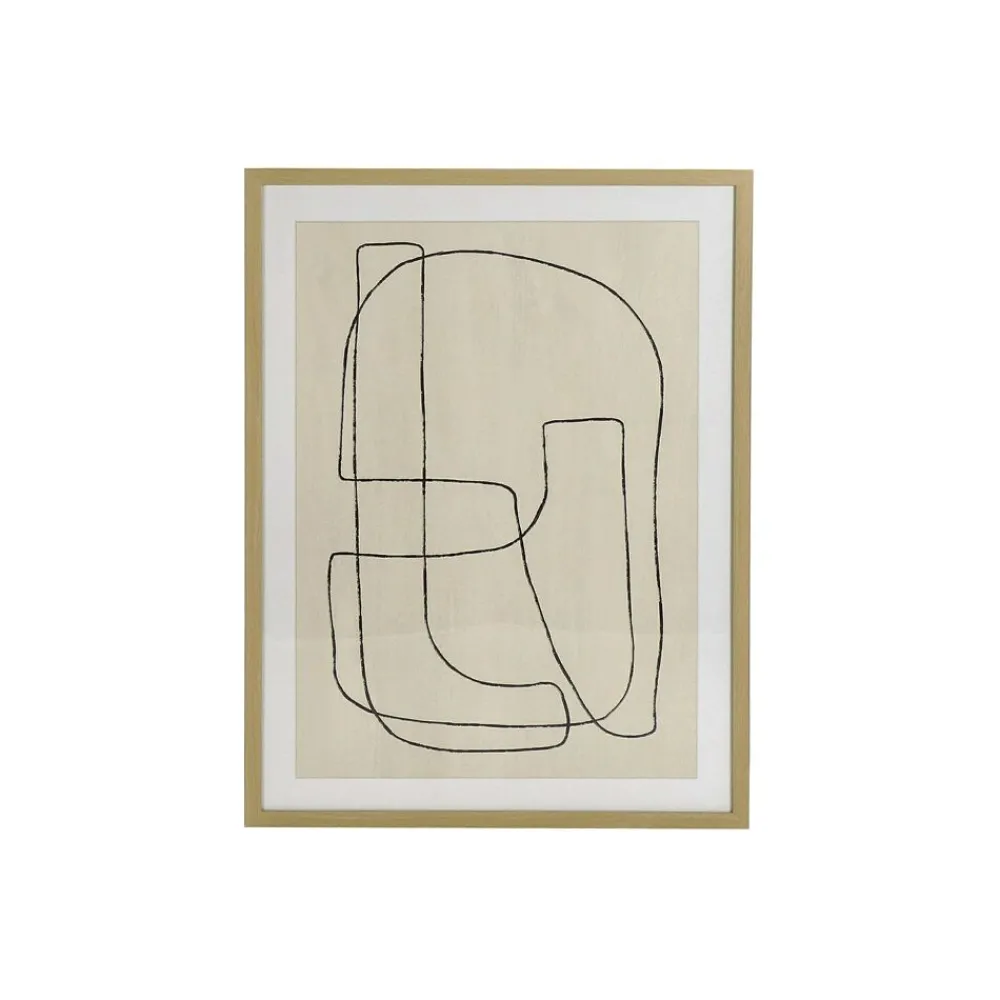 Pomax Tableau / Déco Murale-LIÑA - toile encadrée avec verre - canvas / bois - L 63 x W 3 x H 83 cm - noir/blanc
