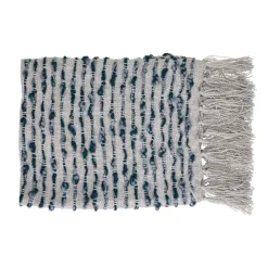 Pomax Plaids-LINDO - plaid - polyester / acrylique - L 150 x W 125 cm - gris bleu