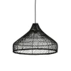 Pomax Suspensions-LINEA - lampe suspendue - rotin - DIA 50 x H 30 cm - noir