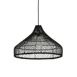 Pomax Suspensions-LINEA - lampe suspendue - rotin - DIA 50 x H 30 cm - noir