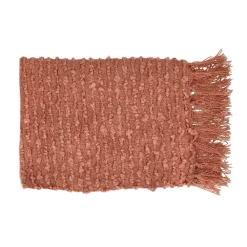 Pomax Plaids-LINETTE - plaid - polyester / acrylique - L 150 x W 125 cm - pêche