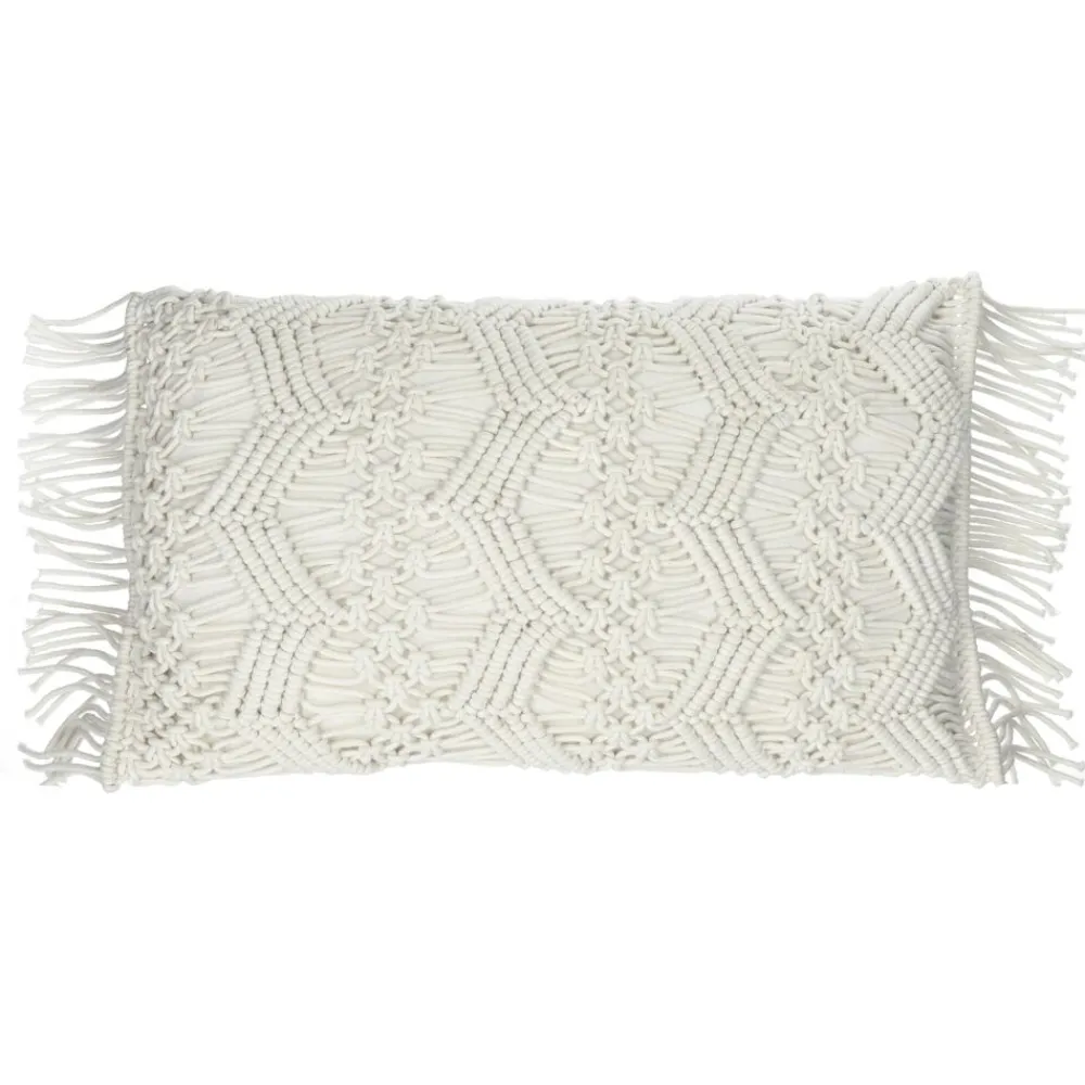 Pomax Coussins-LISBOA - coussin - coton - L 50 x W 30 cm - blanc