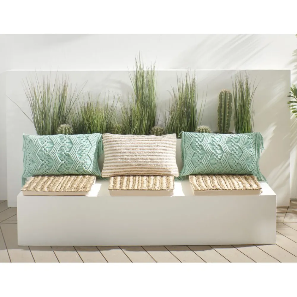 Pomax Coussins-LISBOA - coussin - coton - L 50 x W 30 cm - menthe