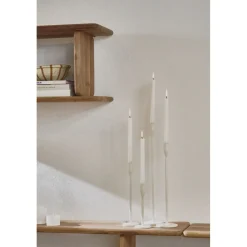 Pomax Chandeliers-LIZZIE - bougeoir - métal - DIA 8 x H 20,5 cm - blanc cassé