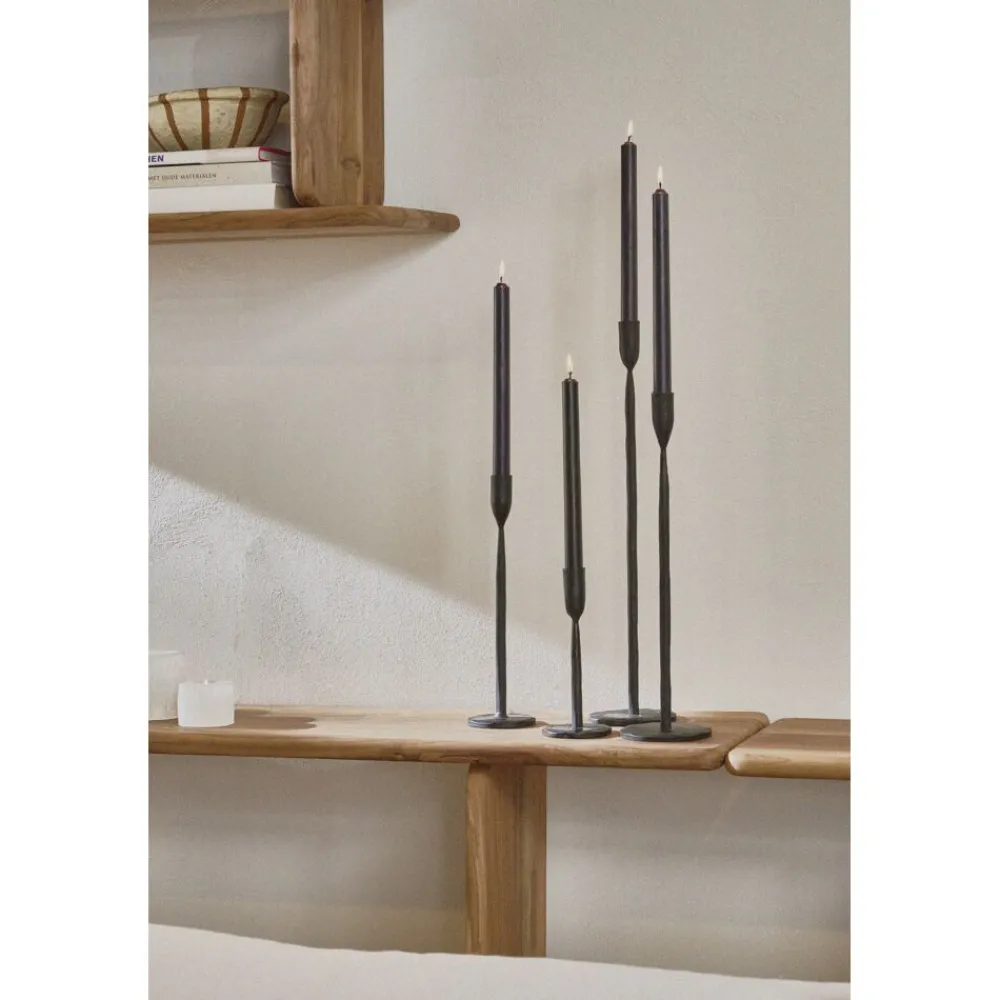 Pomax Chandeliers-LIZZIE - bougeoir - métal - DIA 10 x H 40 cm - noir