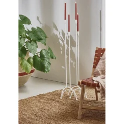 Pomax Chandeliers-LIZZIE - bougeoir - métal - L 25,2 x W 21 x H 90 cm - blanc cassé