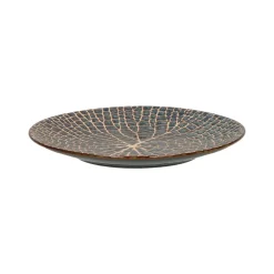 Pomax Vaisselle-LOTUS - assiette à dessert - porcelaine - DIA 22 x H 2,5 cm - bronze