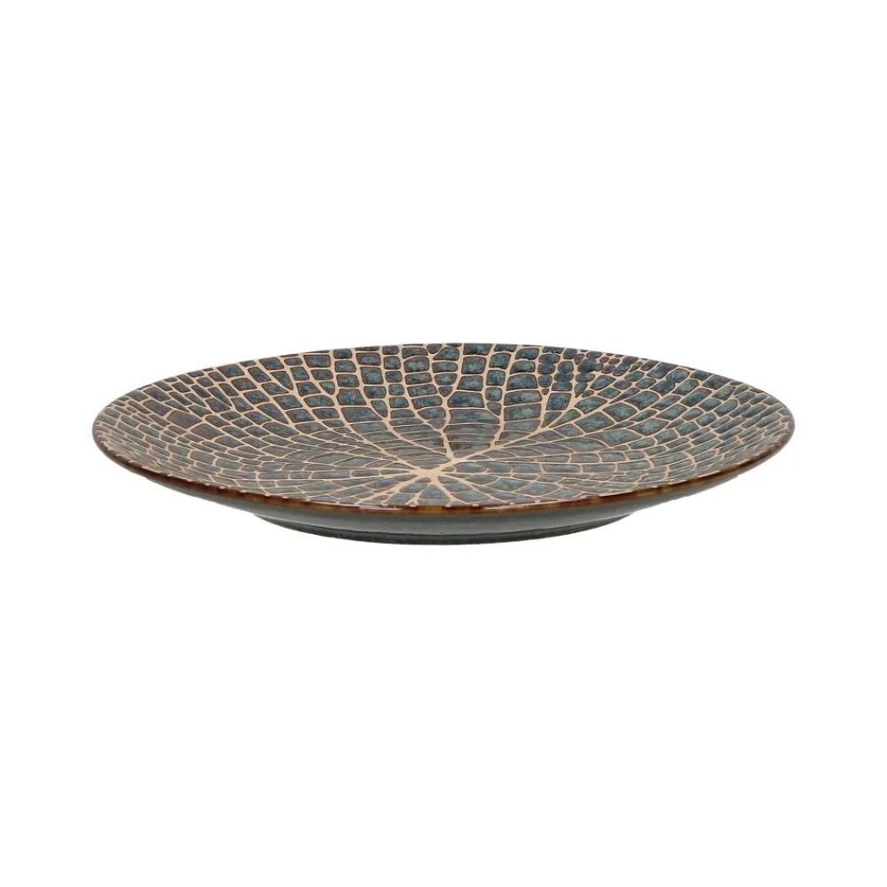 Pomax Vaisselle-LOTUS - assiette à dessert - porcelaine - DIA 22 x H 2,5 cm - bronze