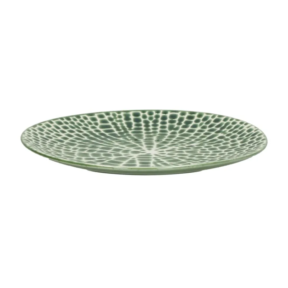 Pomax Vaisselle-LOTUS - assiette à dessert - porcelaine - DIA 22 x H 2,5 cm - vert