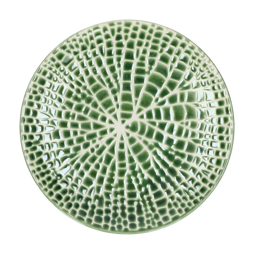 Pomax Vaisselle-LOTUS - assiette à dessert - porcelaine - DIA 22 x H 2,5 cm - vert