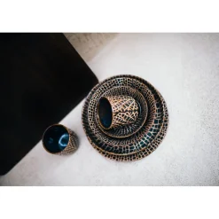 Pomax Vaisselle-LOTUS - assiette à dessert - porcelaine - DIA 22 x H 2,5 cm - bronze
