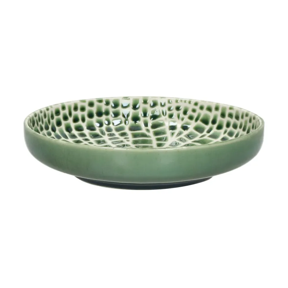 Pomax Vaisselle-LOTUS - blate - porcelaine - DIA 20,3 x H 4,5 cm - vert