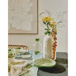 Pomax Vaisselle-LOTUS - blate - porcelaine - DIA 20,3 x H 4,5 cm - vert